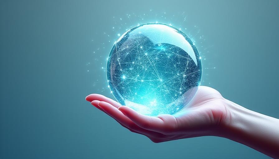 AIによるリスクシミュレーションと経営判断のイメージ